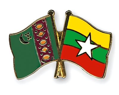 Fahnen Pins Turkmenistan Myanmar