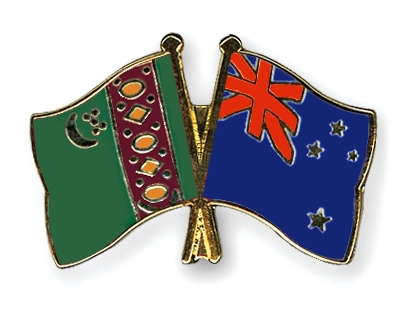 Fahnen Pins Turkmenistan Neuseeland