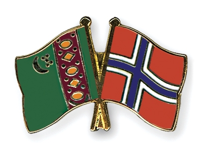 Fahnen Pins Turkmenistan Norwegen