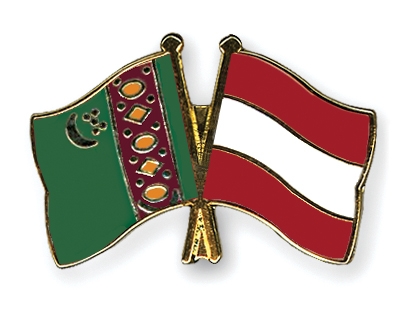 Fahnen Pins Turkmenistan sterreich