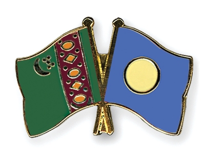 Fahnen Pins Turkmenistan Palau