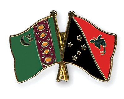 Fahnen Pins Turkmenistan Papua-Neuguinea