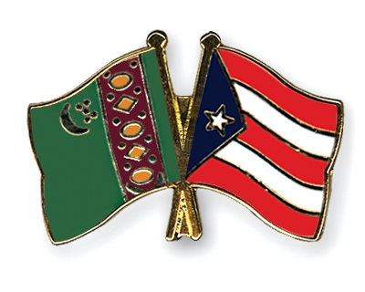 Fahnen Pins Turkmenistan Puerto-Rico