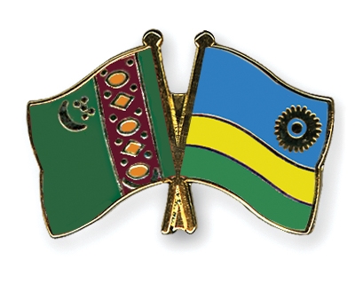 Fahnen Pins Turkmenistan Ruanda