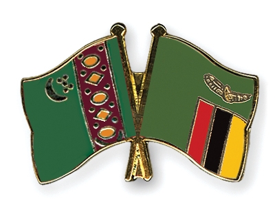 Fahnen Pins Turkmenistan Sambia