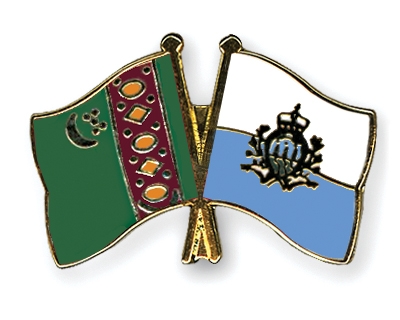Fahnen Pins Turkmenistan San-Marino