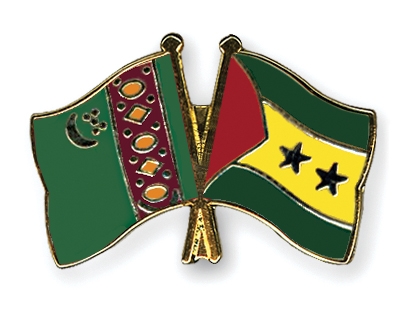 Fahnen Pins Turkmenistan Sao-Tome-und-Principe