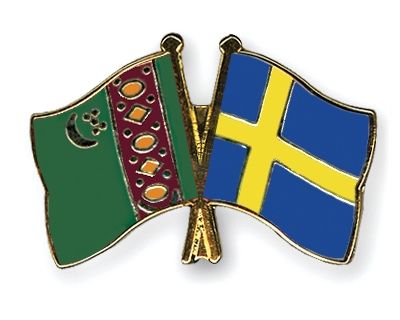 Fahnen Pins Turkmenistan Schweden