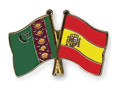 Fahnen Pins Turkmenistan Spanien