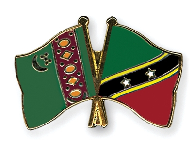 Fahnen Pins Turkmenistan St-Kitts-und-Nevis