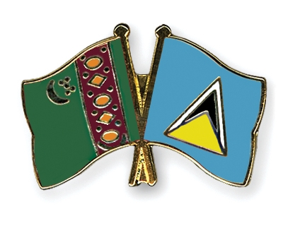 Fahnen Pins Turkmenistan St-Lucia