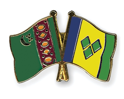 Fahnen Pins Turkmenistan St-Vincent-und-die-Grenadinen
