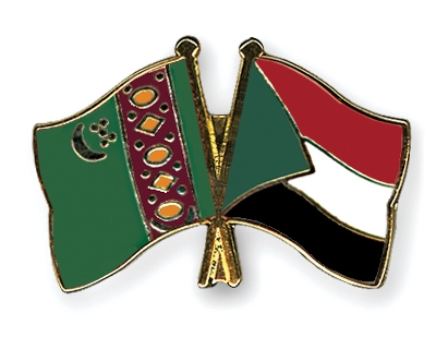 Fahnen Pins Turkmenistan Sudan