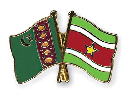 Fahnen Pins Turkmenistan Surinam