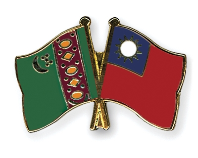 Fahnen Pins Turkmenistan Taiwan