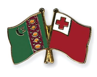 Fahnen Pins Turkmenistan Tonga
