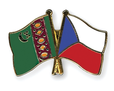 Fahnen Pins Turkmenistan Tschechische-Republik
