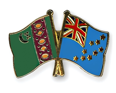 Fahnen Pins Turkmenistan Tuvalu