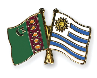 Fahnen Pins Turkmenistan Uruguay