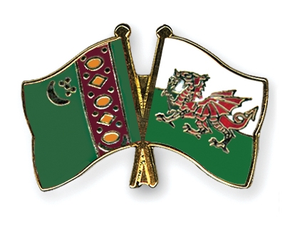 Fahnen Pins Turkmenistan Wales