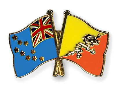 Fahnen Pins Tuvalu Bhutan