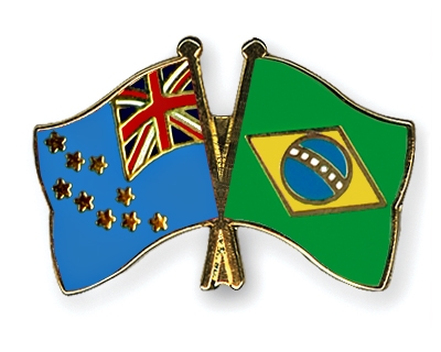 Fahnen Pins Tuvalu Brasilien