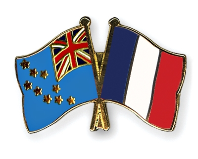 Fahnen Pins Tuvalu Frankreich