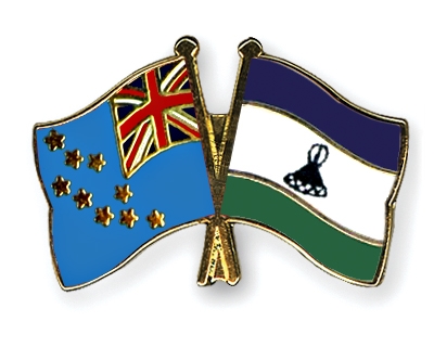 Fahnen Pins Tuvalu Lesotho