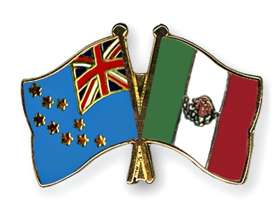 Fahnen Pins Tuvalu Mexiko
