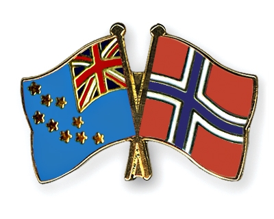 Fahnen Pins Tuvalu Norwegen