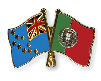 Fahnen Pins Tuvalu Portugal