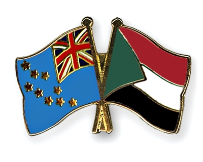 Fahnen Pins Tuvalu Sudan