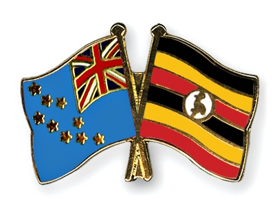 Fahnen Pins Tuvalu Uganda