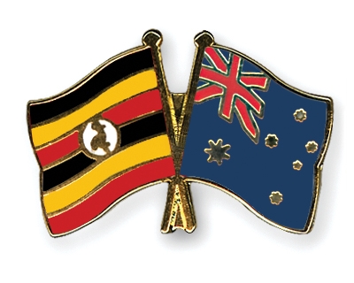 Fahnen Pins Uganda Australien
