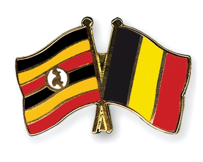 Fahnen Pins Uganda Belgien