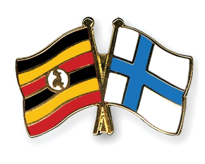 Fahnen Pins Uganda Finnland