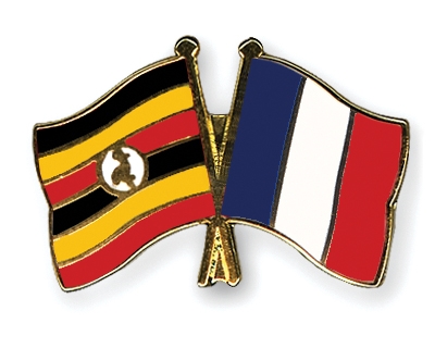Fahnen Pins Uganda Frankreich