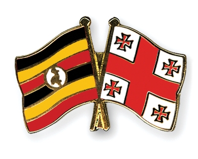 Fahnen Pins Uganda Georgien