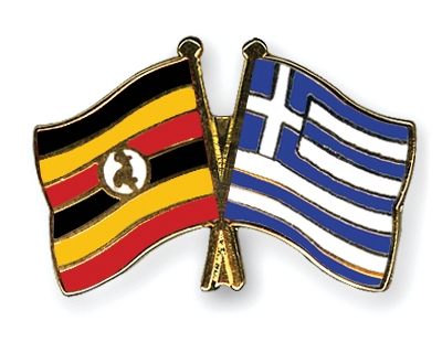 Fahnen Pins Uganda Griechenland