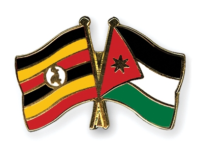 Fahnen Pins Uganda Jordanien