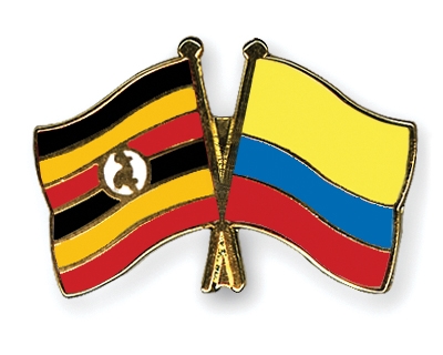 Fahnen Pins Uganda Kolumbien