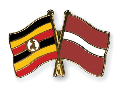 Fahnen Pins Uganda Lettland