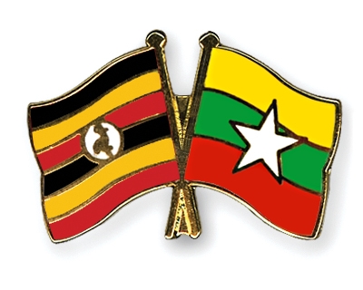 Fahnen Pins Uganda Myanmar