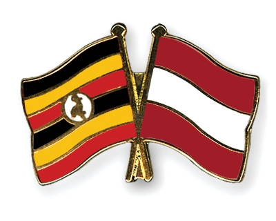 Fahnen Pins Uganda sterreich
