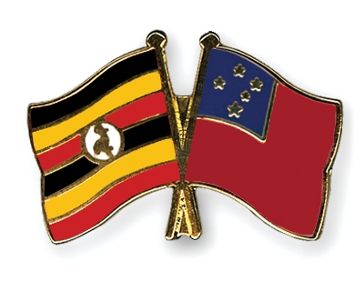 Fahnen Pins Uganda Samoa