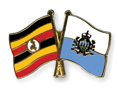 Fahnen Pins Uganda San-Marino