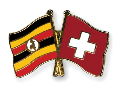 Fahnen Pins Uganda Schweiz