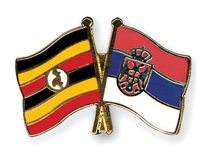 Fahnen Pins Uganda Serbien