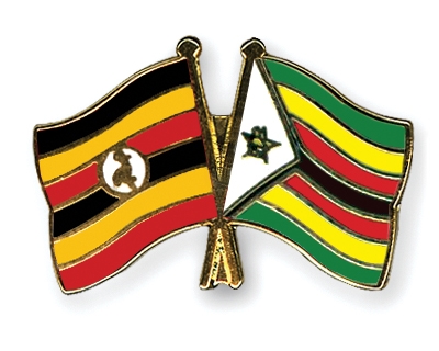 Fahnen Pins Uganda Simbabwe