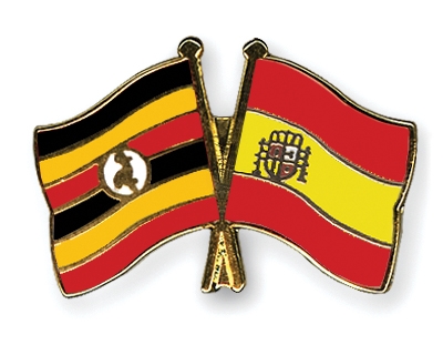 Fahnen Pins Uganda Spanien